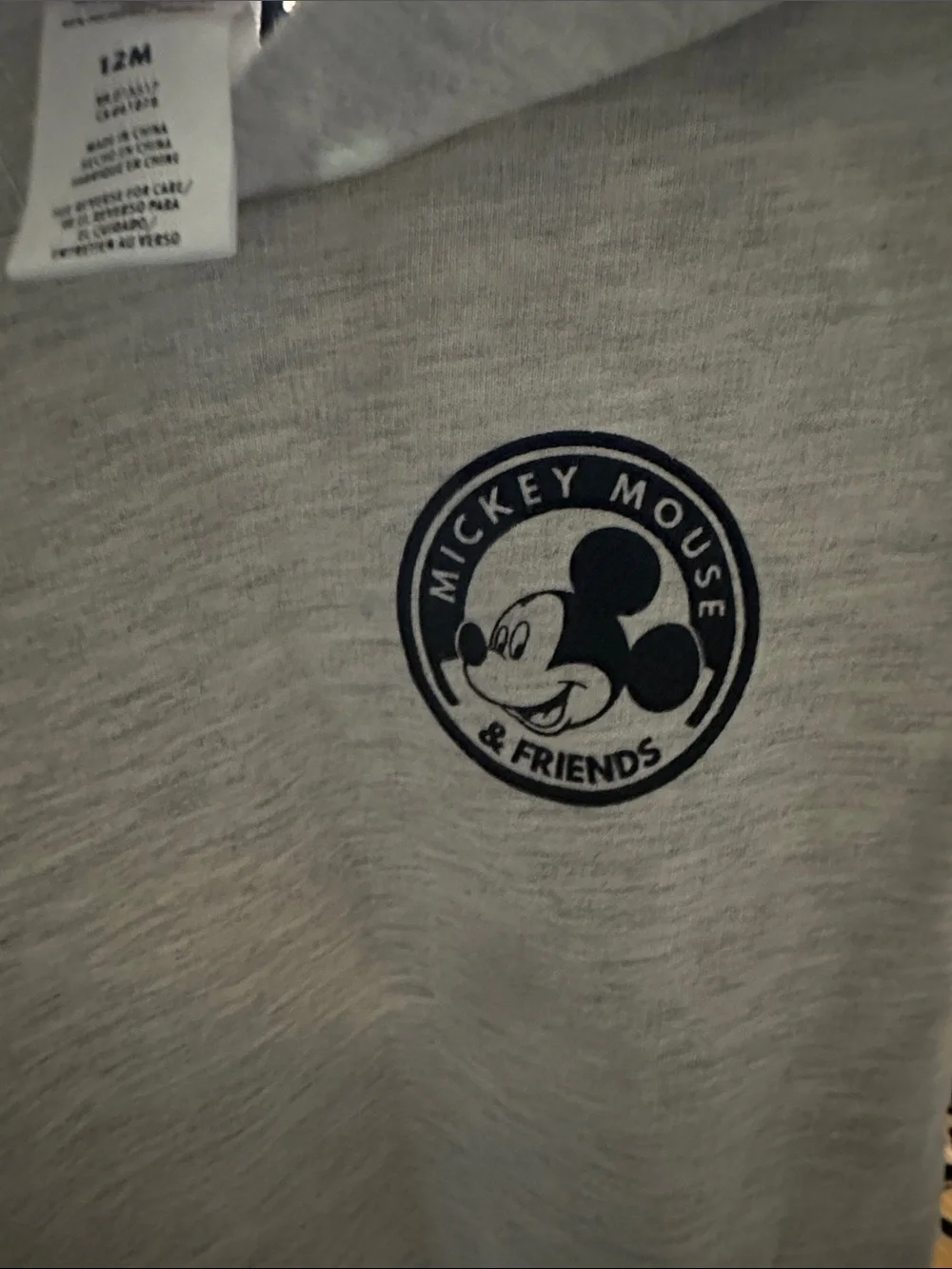 GAP Light Gray Mickey Mouse Hooded Short Sleeve Tee
